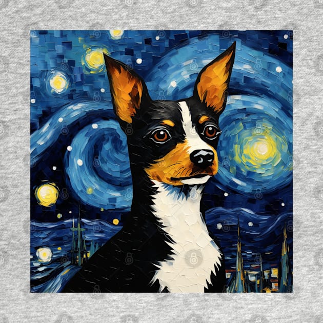 Rat Terrier Starry Night by NatashaCuteShop